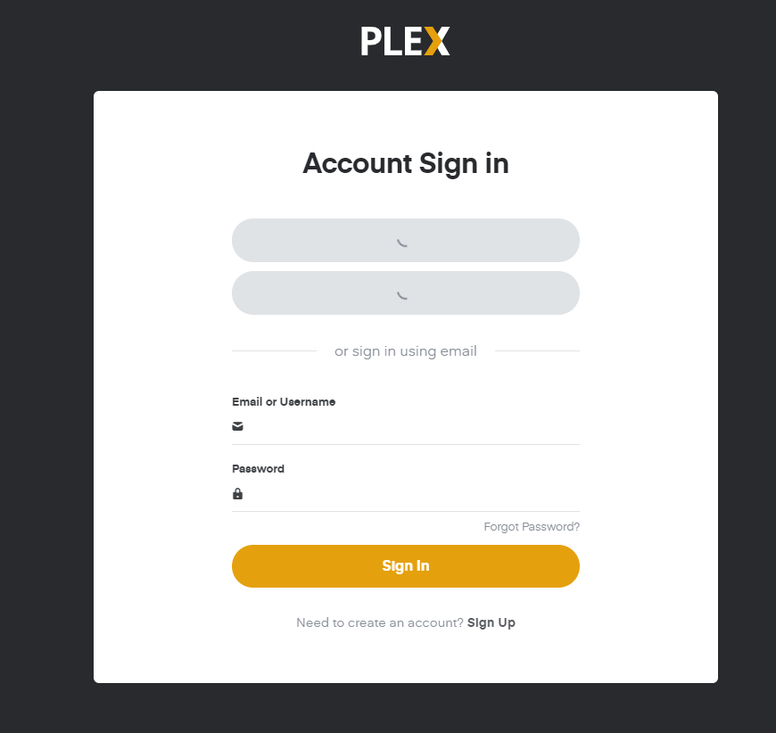 Sign in to your Plex account