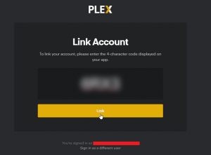 plex tv link sign in code