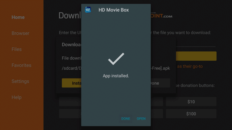 Install HD Movie Box App on Firestick