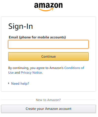 Sign in to Amazon Account