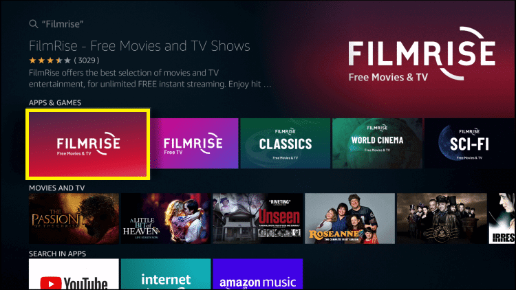  Select FilmRise app