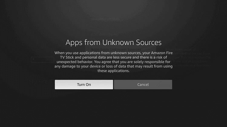 Turn on Apps from unknown Sources