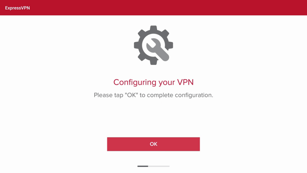 Click OK to configure VPN