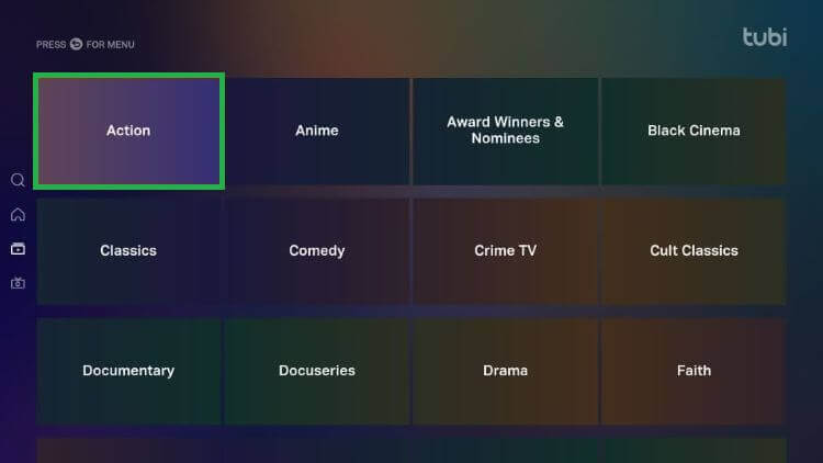 Select Category and select any genre