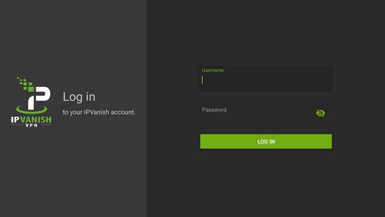 log in with your account credentials
