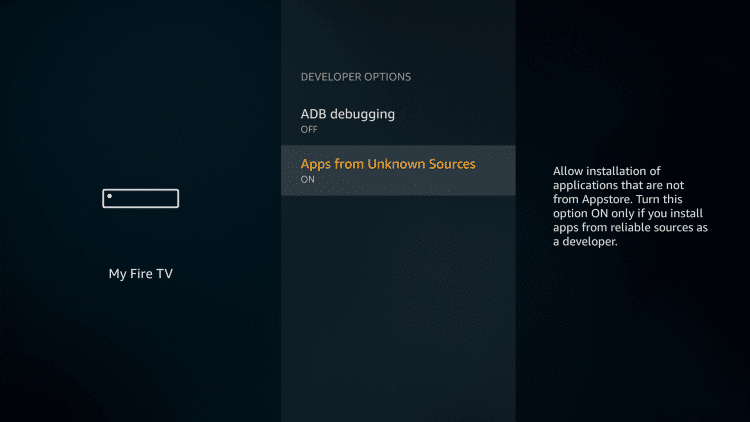 Enable Apps from unknown sources to sideload Avast VPN for Firestick