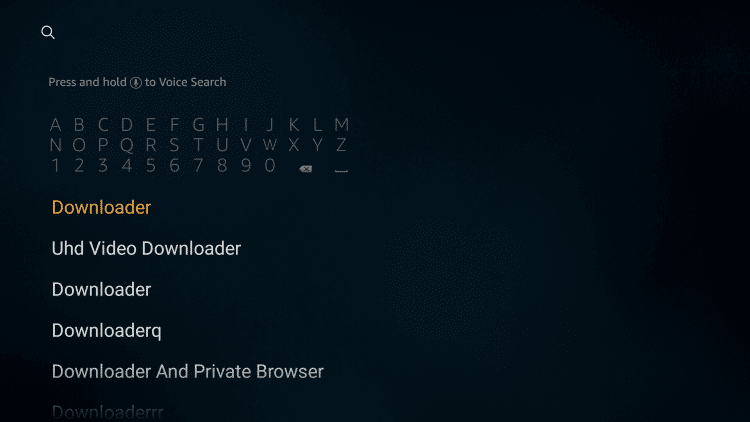 Search Downloader app to get Avast VPN for Firestick