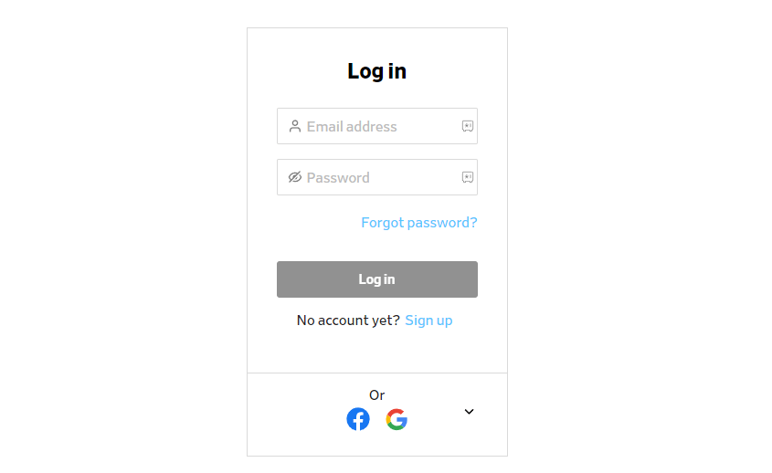 login with your account credentials
