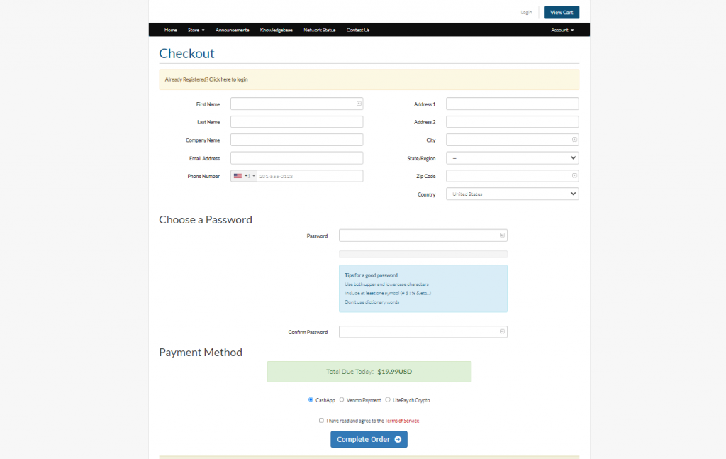 Provide your account credentials 