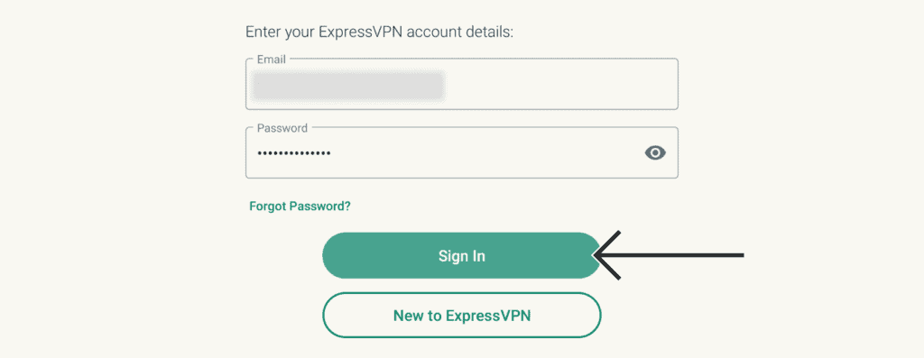 Enter your ExpressVPN account details to stream BGTimetv on Firestick