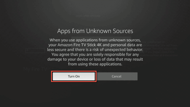 click on turn on Apps from Unknown Sources
