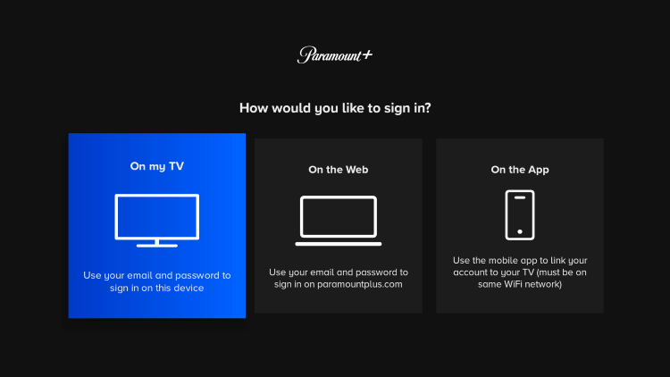 click on any option to stream from Paramount Plus