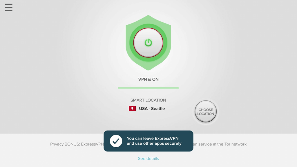 click Connect and start using VPN
