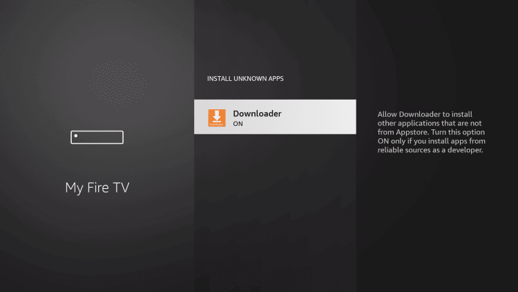 enable the unknown source access for firestick
