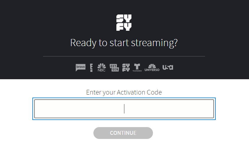 enter the activation code to activate syfy on firestick