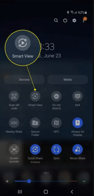 click smart view to watch ustvnow on firestick