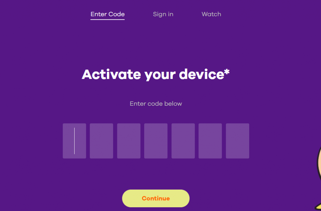enter the activation code to activate nickelodeon on firestick