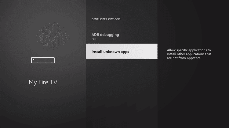 click install unknown apps from the screen to sideload Nickelodeon on Firestick