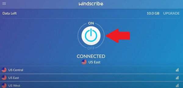 click on connect button to connect to the server