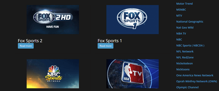 Select the Fox Sports Channel