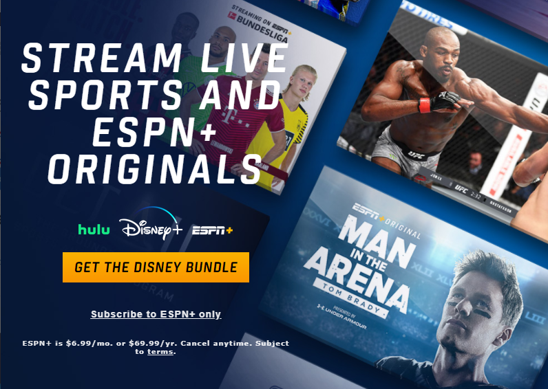 Click on Subscribe to ESPN+ only