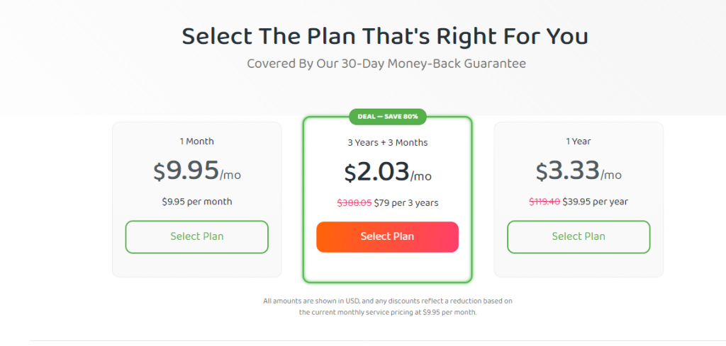 Select a subscription plan