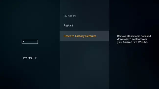 Reset your Firestick to remove Cache and App data 