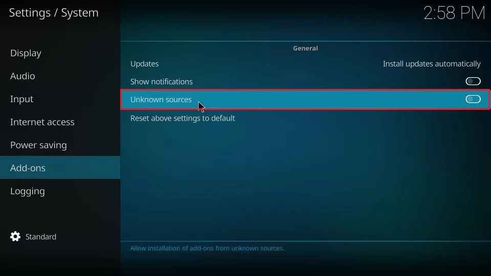 Enable Unknown sources to Jailbreak Firestick