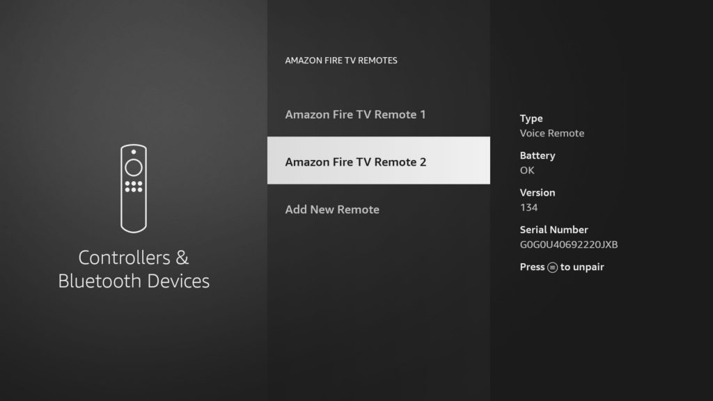 Fire TV remote is paired