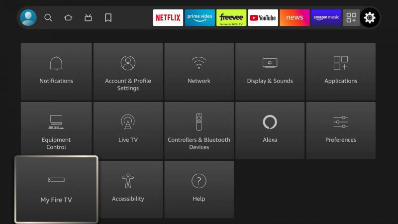 Click the My Fire TV option