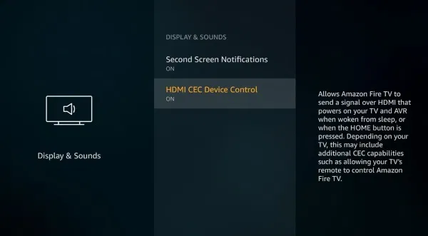 Turn on HDMI CEC Device Control