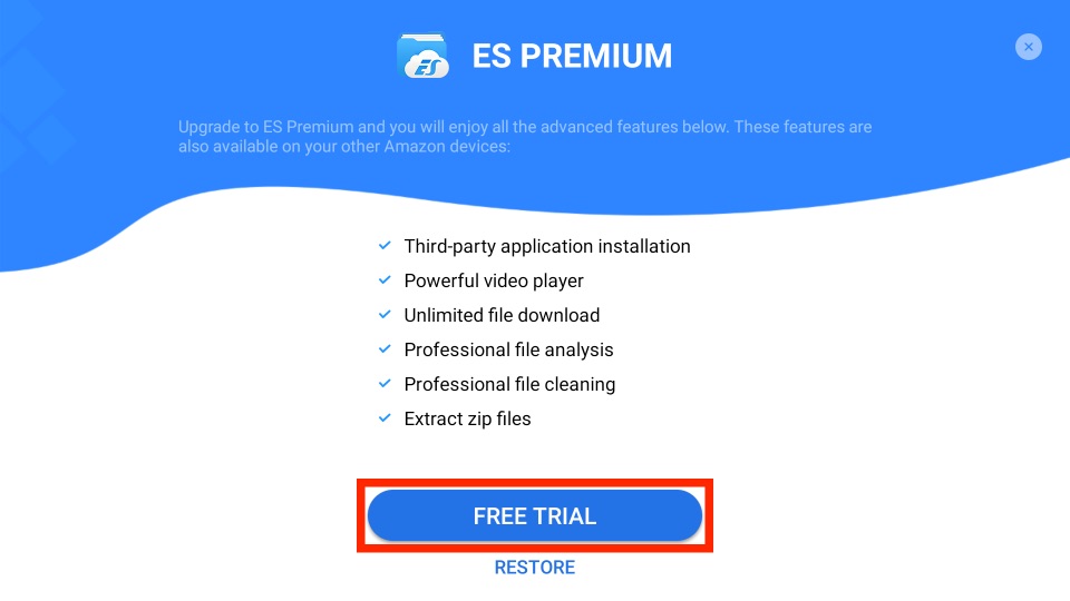 Select the Free trial button