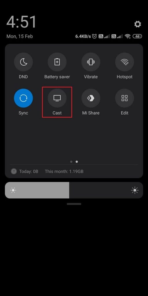 Tap on the Cast icon to enable Firestick Mirroring