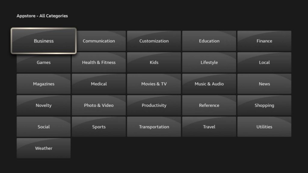 Install apps on Firestick using category