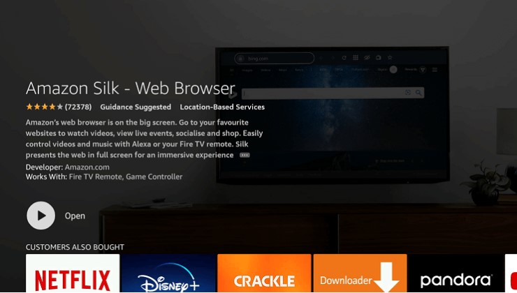opening the browser on firestick