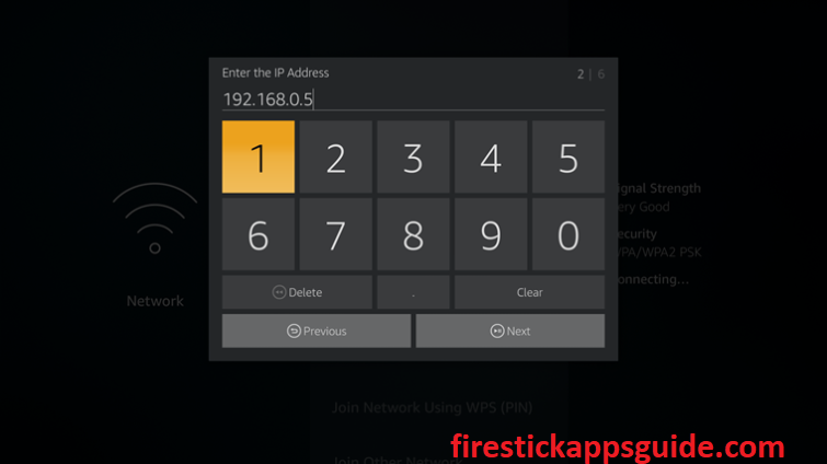 Type your IP address to change DNS on Firestick