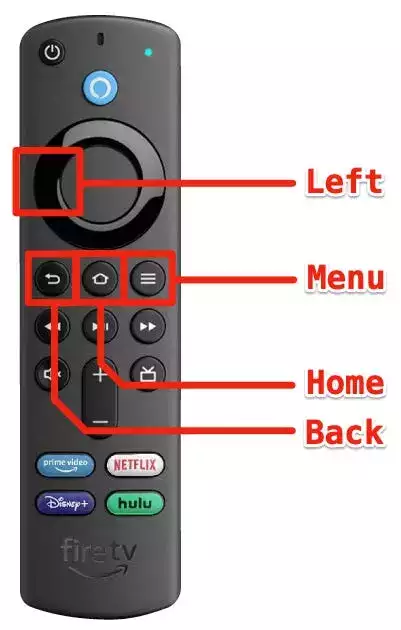 press and hold the Left, Menu, and Back buttons to reset Firestick remote
