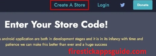 Click the Create A Store tab