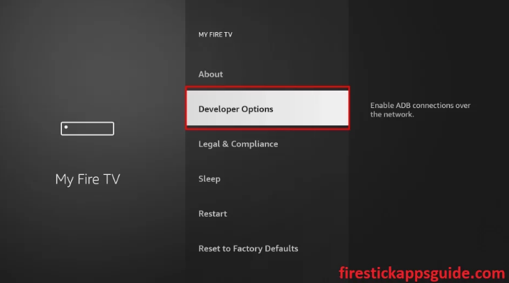  Click the Developer Options 