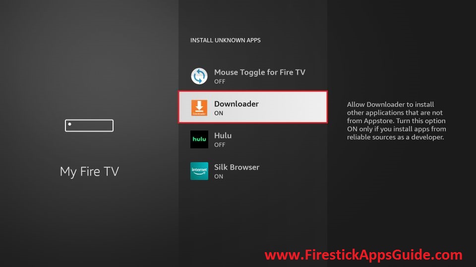 Turn on Downloader to install Bundesliga on Firestick