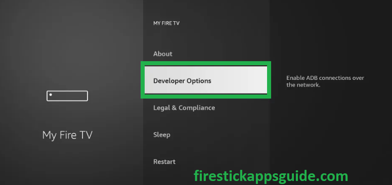 choose the Developer Options