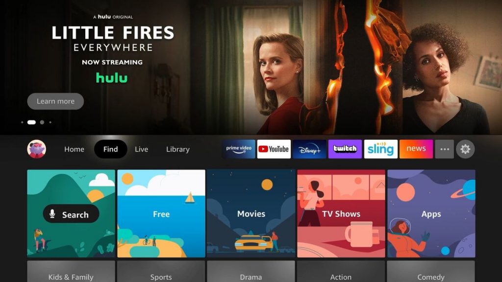 Launch the Firestick home screen to connect AirPods to Firestick