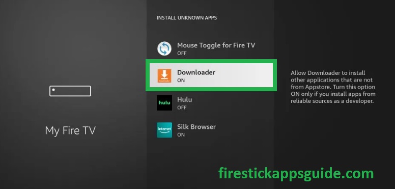 Turn on Downloader to install Debloat on Firestick