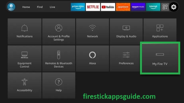  Tap the My Fire TV tile