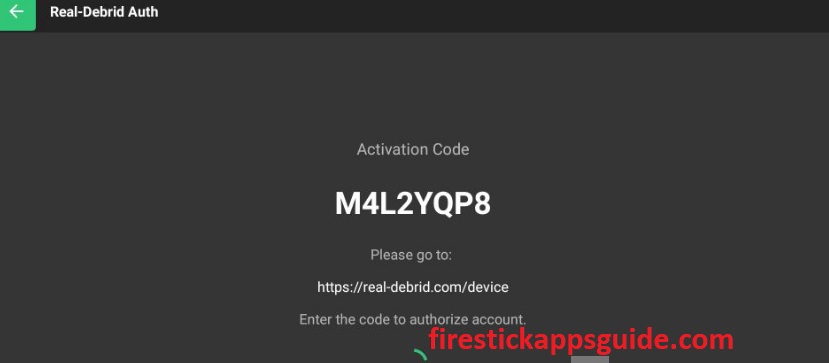 Note down the activation code