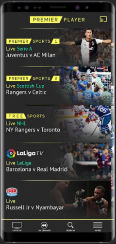  tap the Cast icon to stream Premier Sports on Firestick