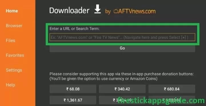 Enter the UK Turks APK to install the app on Firestick