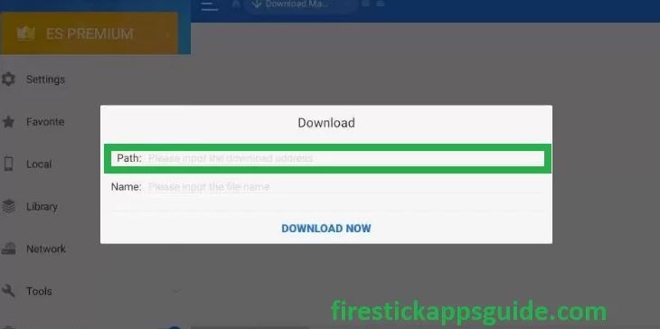Type the download link of the Firefox for Firestick apk 