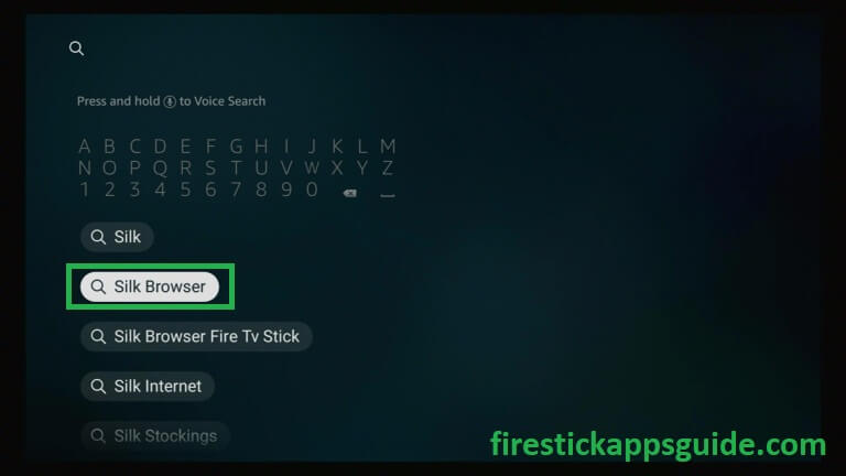 Type Slik Browser and download it to watch Channel 5 on Firestick 