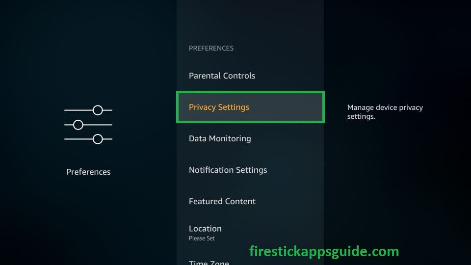  select the Privacy Settings option